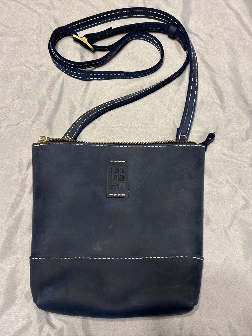Portland Leather Navy Crossbody Shoulder Bag